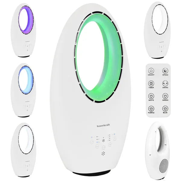 Lapát nélküli álló ventilátor 60 W – 3 mód, távirányító, 7,5 h időzítő, LED