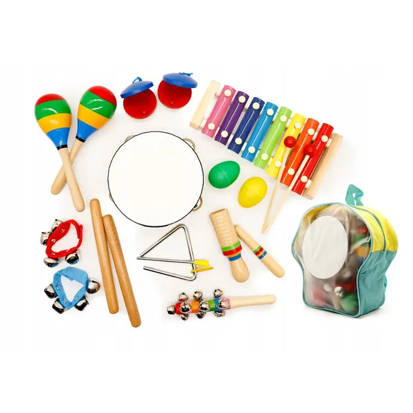 Ecotoys 10 darabos gyermek hangszerkészlet hátizsákkal, 3+ év