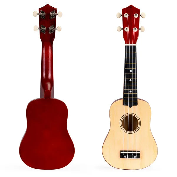Fa gyerek ukulele, 4 nylon húr, hangolható, pengetővel, 52 cm