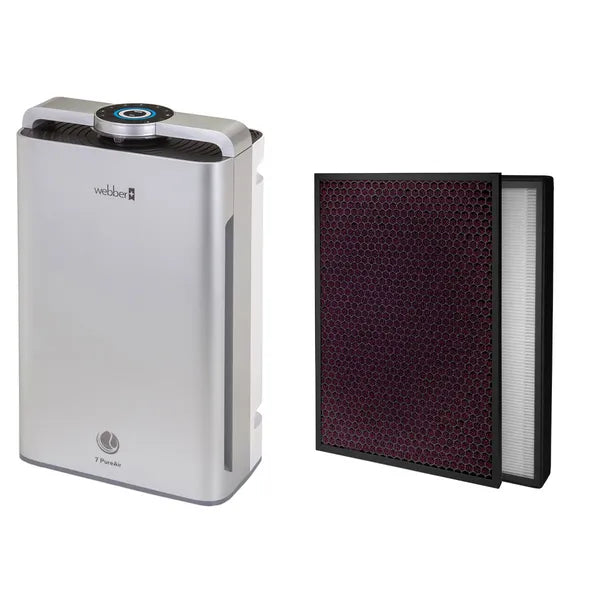 Webber AP9700 Wi-Fi HEPA13 légtisztító, ezüst, 8-lépcsős szűrés