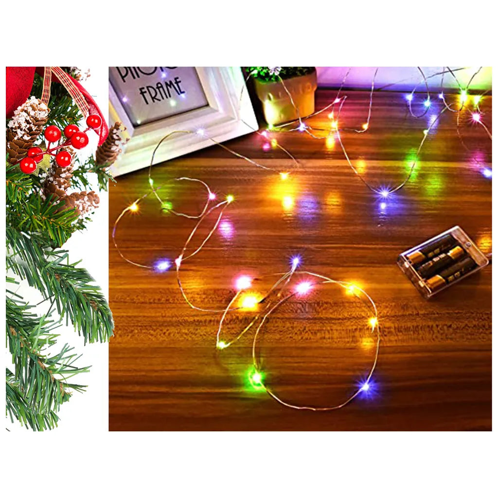 100 LED-es fényfüzér, 10 m, többszínű