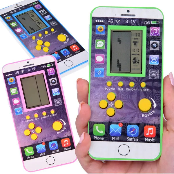 Tetris zsebjáték, telefon formájú kézi konzol, 14×6,5×1,5 cm