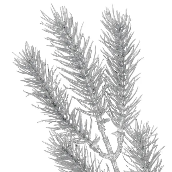Zöld-ezüst karácsonyi műanyag dekorág, 47 cm