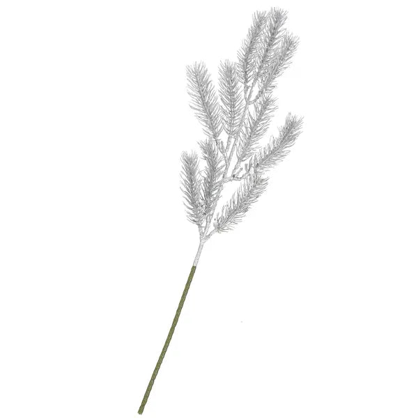 Zöld-ezüst karácsonyi műanyag dekorág, 47 cm