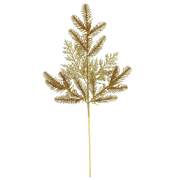 Karácsonyi díszítő ág, arany-sárga, műanyag, 69 cm