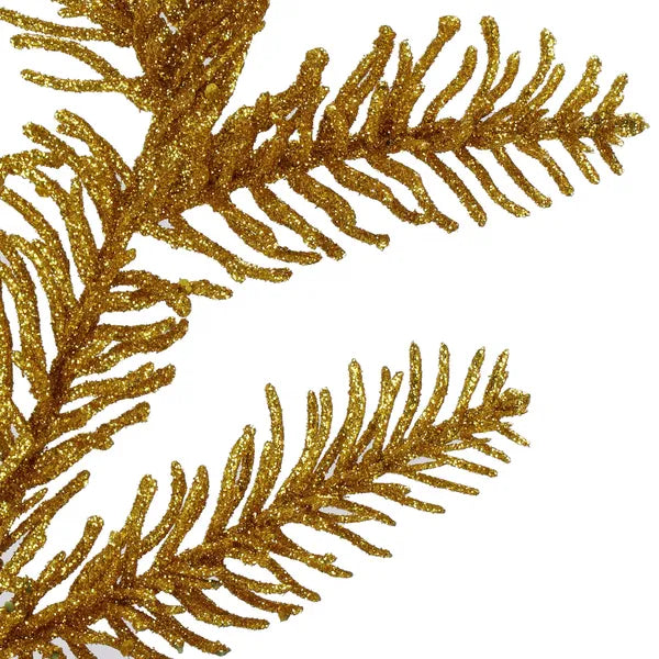 Karácsonyi díszítő ág, arany-sárga, műanyag, 69 cm