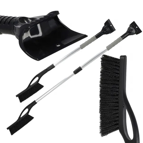 Teleszkópos autó jégkaparó–kefe, 90–127 cm, kétoldalas, fekete/szürke