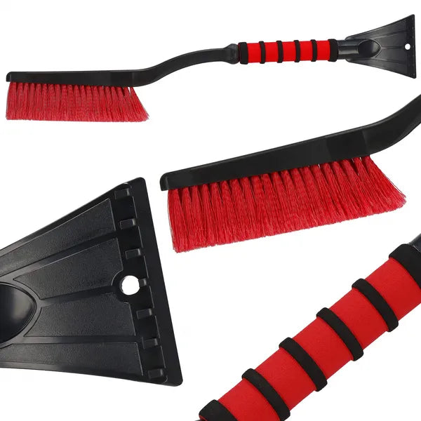 Autós jégkaparó és hókefe, kétoldalas, 62 cm, fekete/piros
