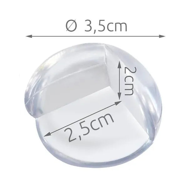 Szilikon sarokvédő, 4 db, átlátszó, öntapadó, 3,5 cm