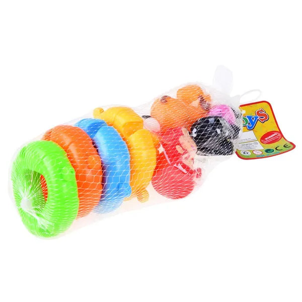 Fürdőjáték készlet 4 gumis állattal és úszó puzzle elemekkel