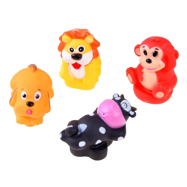 Fürdőjáték készlet 4 gumis állattal és úszó puzzle elemekkel