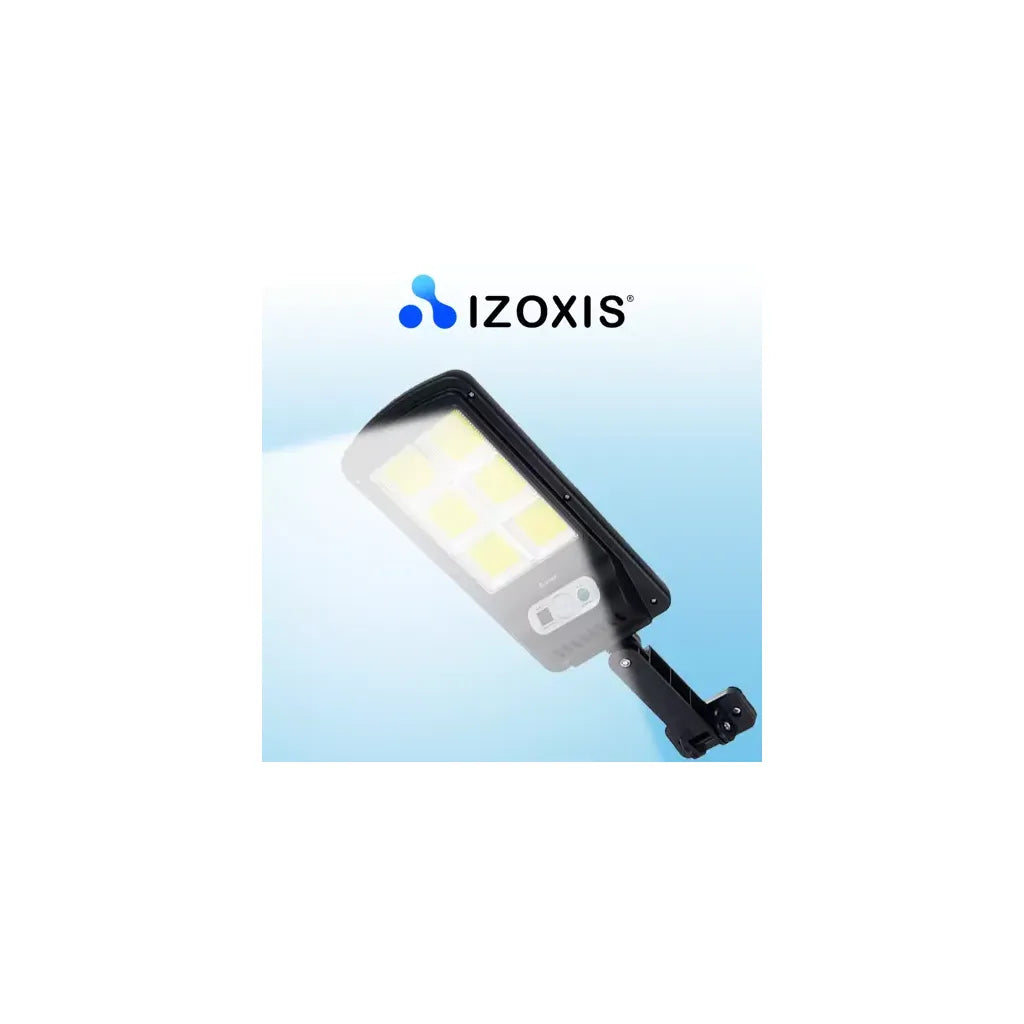 Izoxis 120 LED napelemes lámpa távirányítóval, hideg fehér, fekete, 23,5 x 11,5 x 4 cm