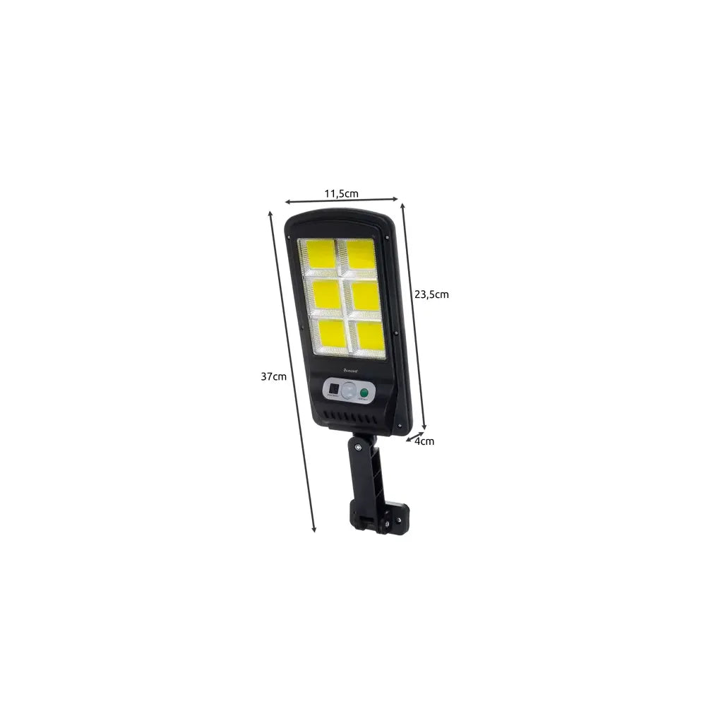 Izoxis 120 LED napelemes lámpa távirányítóval, hideg fehér, fekete, 23,5 x 11,5 x 4 cm