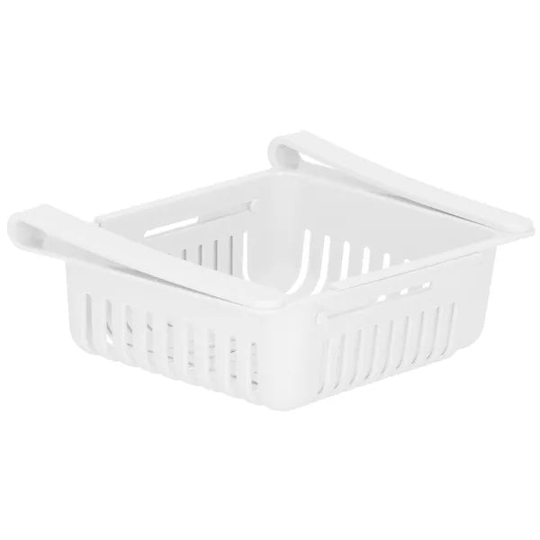 Rugalmas hűtőszekrény rendszerező fiók, fehér, 20,5-28,5 cm, PP