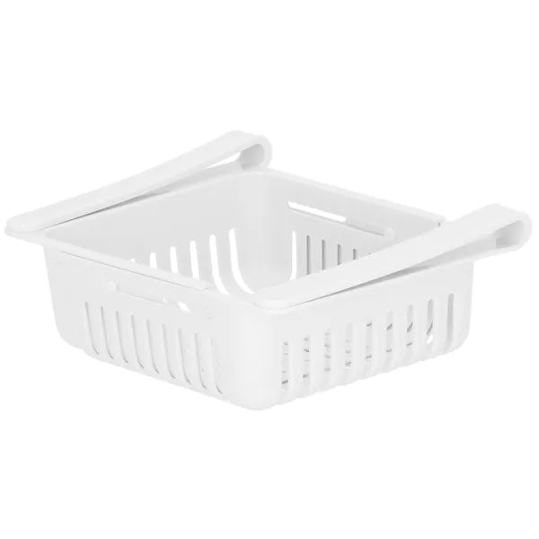 Rugalmas hűtőszekrény rendszerező fiók, fehér, 20,5-28,5 cm, PP