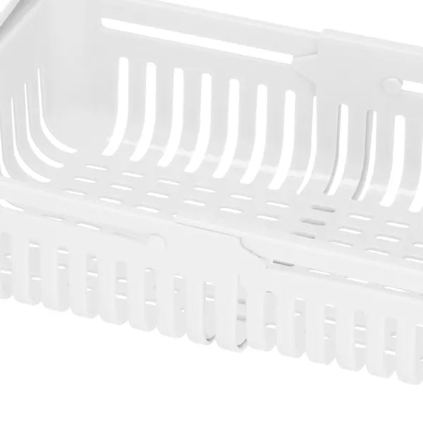 Rugalmas hűtőszekrény rendszerező fiók, fehér, 20,5-28,5 cm, PP