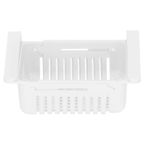 Rugalmas hűtőszekrény rendszerező fiók, fehér, 20,5-28,5 cm, PP
