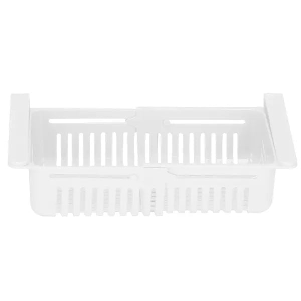 Rugalmas hűtőszekrény rendszerező fiók, fehér, 20,5-28,5 cm, PP