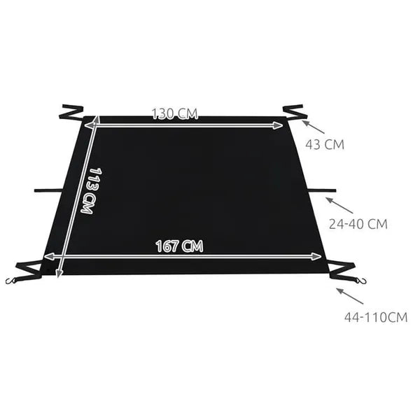 Univerzális fekete szélvédő takaró autóhoz, jég- és napvédelem 130×113×167 cm