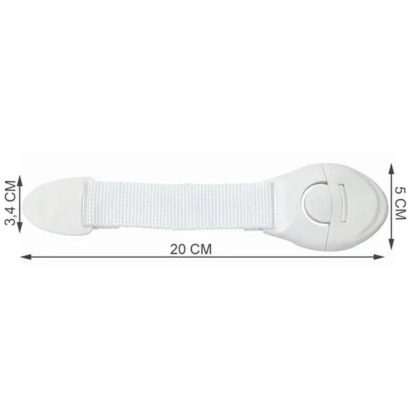 Fehér univerzális szekrényzár gyerekbiztonsághoz, 10 db-os készlet, 20 cm