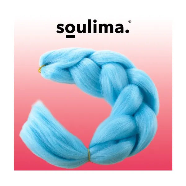 Kék szintetikus hajfonat, 60 cm, hőálló műszálas póthaj