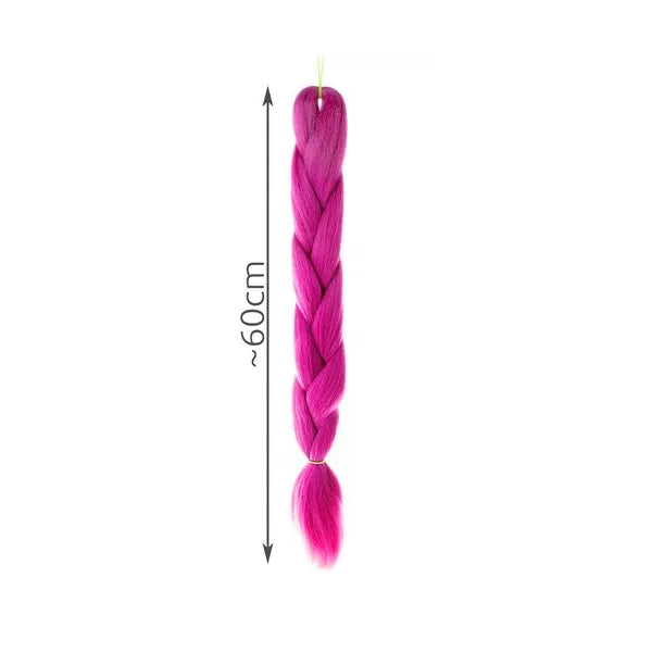 Lila szintetikus fonott hajhosszabbítás 60 cm – hő- és UV-álló