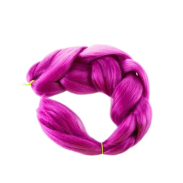 Lila szintetikus fonott hajhosszabbítás 60 cm – hő- és UV-álló