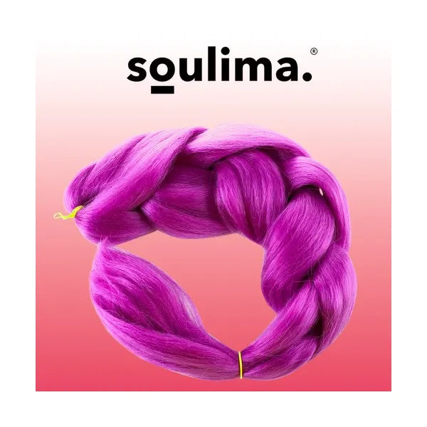 Lila szintetikus fonott hajhosszabbítás 60 cm – hő- és UV-álló