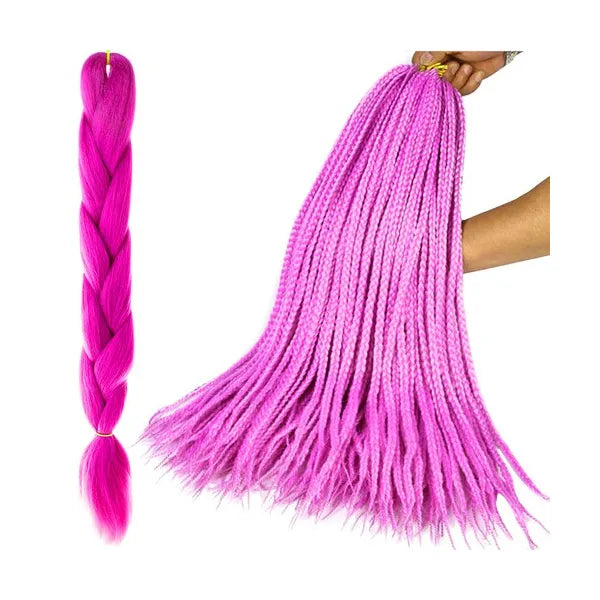 Lila szintetikus fonott hajhosszabbítás 60 cm – hő- és UV-álló
