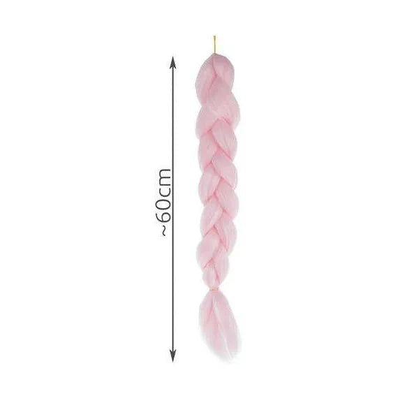 Szintetikus hajfonat, rózsaszín, 60 cm, hőálló műszál