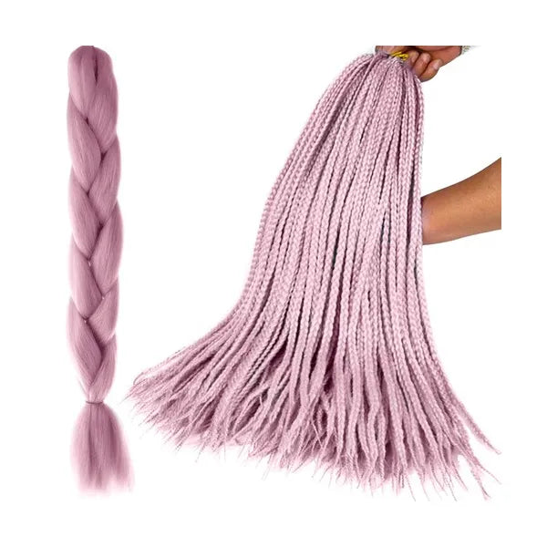 Szintetikus hajfonat, rózsaszín, 60 cm, hőálló műszál