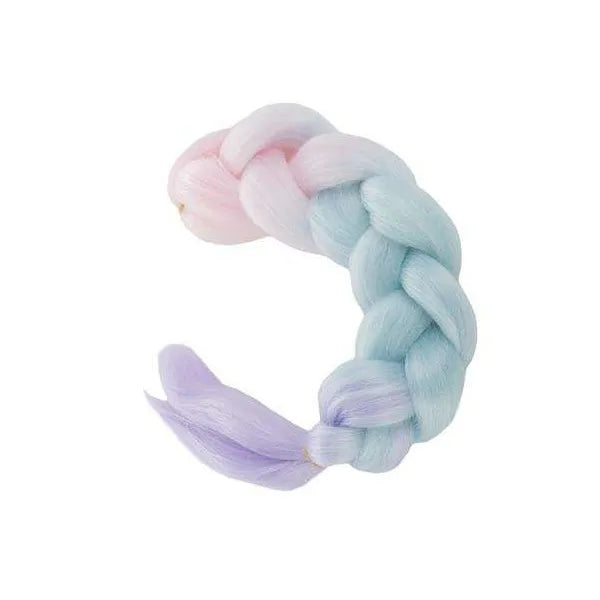 Ombre szintetikus hajfonat 60 cm – rózsaszín/fehér/lila, hőálló