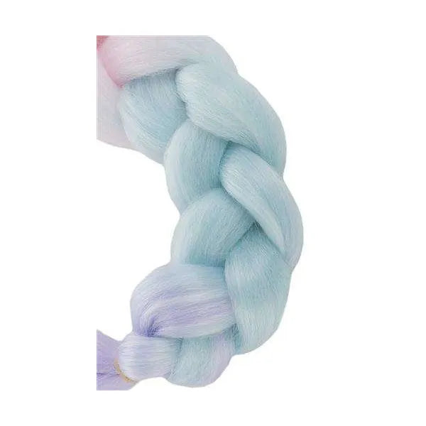Ombre szintetikus hajfonat 60 cm – rózsaszín/fehér/lila, hőálló