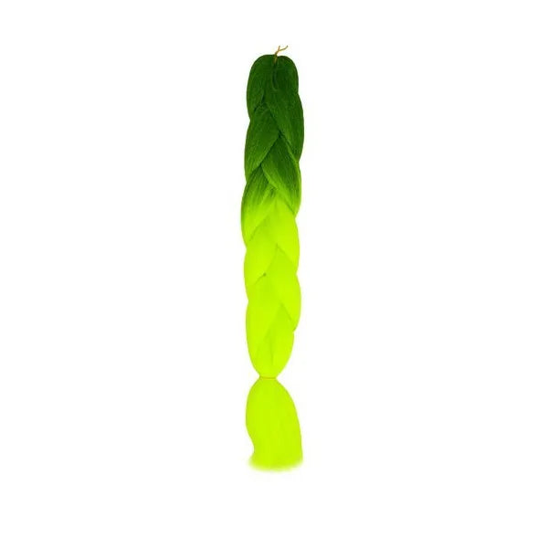 Ombre neon zöld szintetikus hajfonat, 60 cm