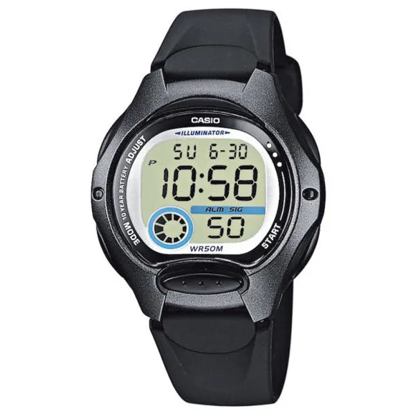 Casio gyerek digitális karóra LW-200-1B, WR50, LED, fekete