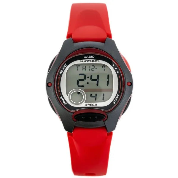Casio LW-200-4A gyerek digitális karóra, piros szíj, WR50, LED