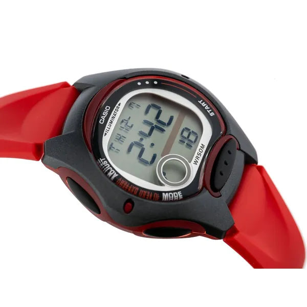 Casio LW-200-4A gyerek digitális karóra, piros szíj, WR50, LED