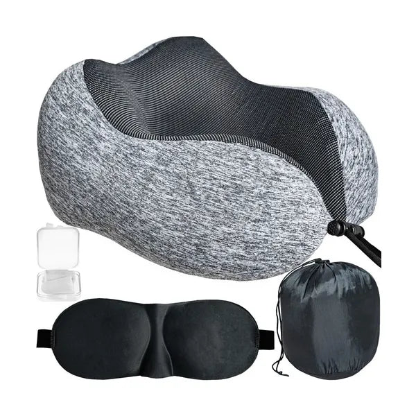 3D memóriahabos utazó nyakpárna szett szemmaszkkal, füldugóval, tokkal
