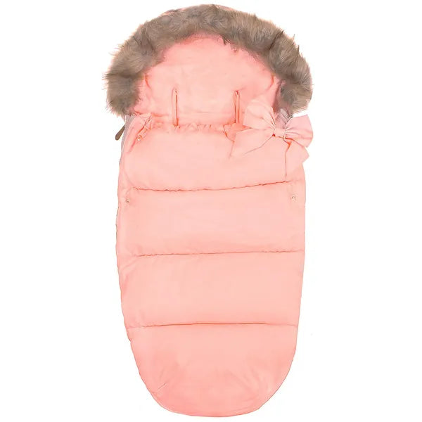 Vízálló rózsaszín babakocsi bundazsák, poliészter, 90 cm