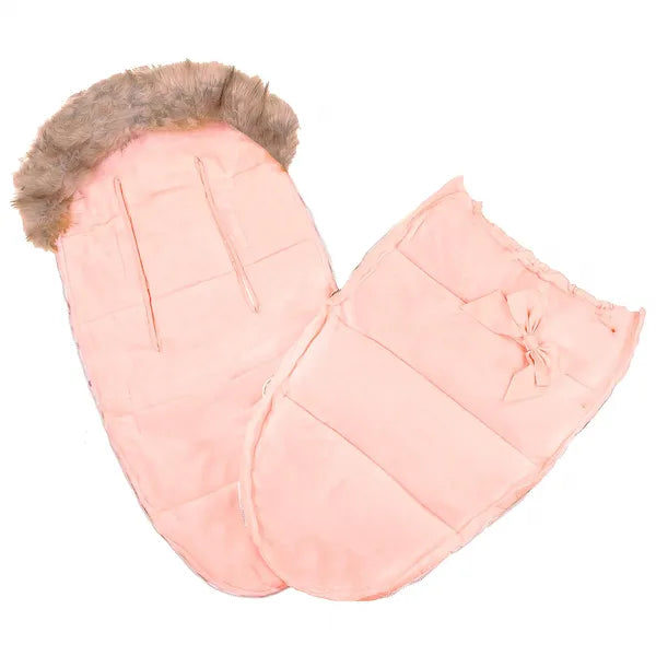 Vízálló rózsaszín babakocsi bundazsák, poliészter, 90 cm