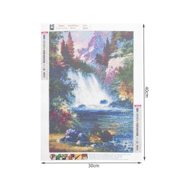 5D gyémántszemes festő készlet vízesés mintával, 30×40 cm