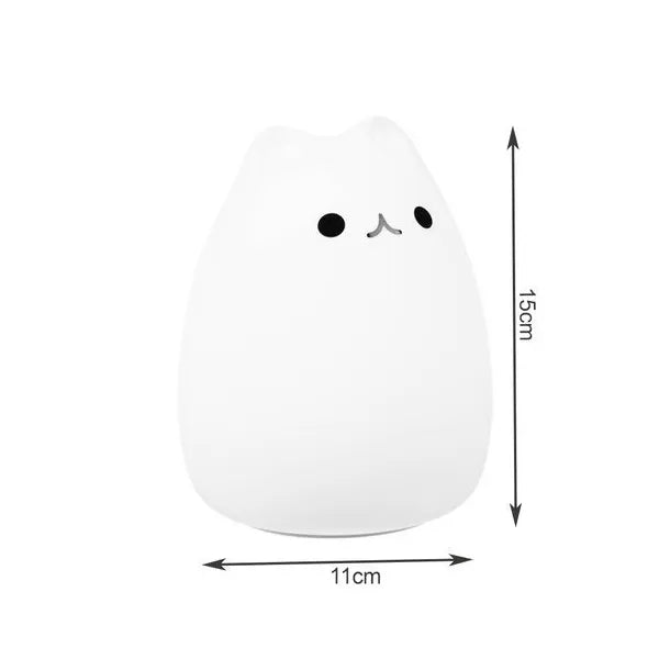 LED cicás éjszakai lámpa, szilikon, 16 szín & 4 fényerő, USB tölthető