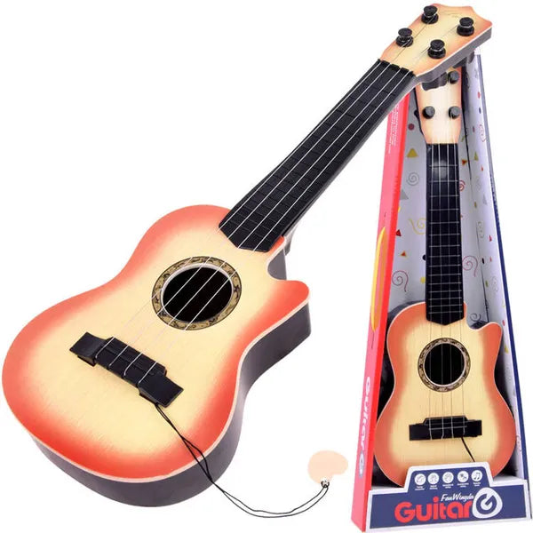 Gyerek mini 4-húros játék gitár, 43 cm, műanyag, pengetővel