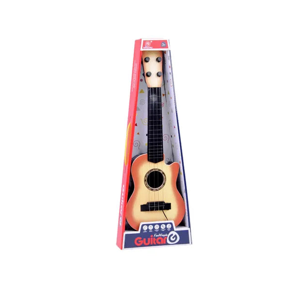 Gyerek mini 4-húros játék gitár, 43 cm, műanyag, pengetővel