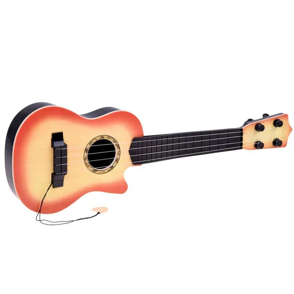 Gyerek mini 4-húros játék gitár, 43 cm, műanyag, pengetővel