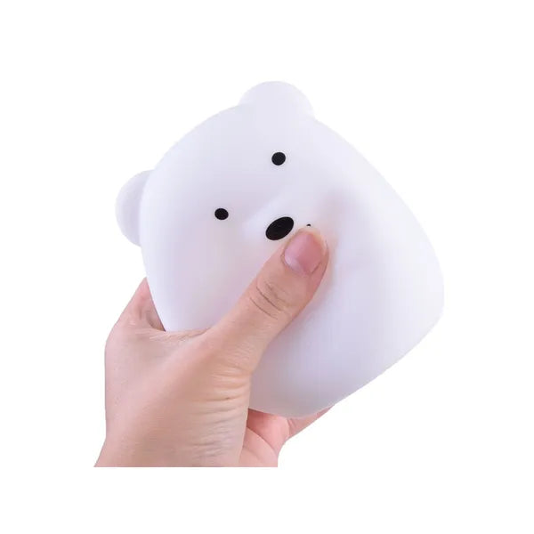 Szilikon LED mackó éjjeli lámpa USB-töltéssel, 9 szín, távirányító
