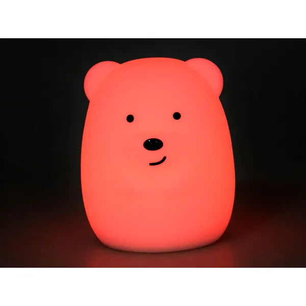 Szilikon LED mackó éjjeli lámpa USB-töltéssel, 9 szín, távirányító