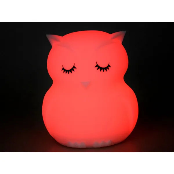 Bagoly szilikon LED éjjeli lámpa távirányítóval, USB-töltés