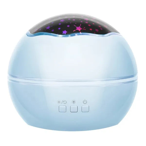 Kék LED éjszakai fény projektor 2 cserélhető mintával, USB/AAA, forgó