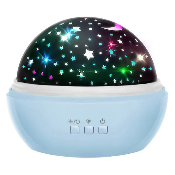 Kék LED éjszakai fény projektor 2 cserélhető mintával, USB/AAA, forgó